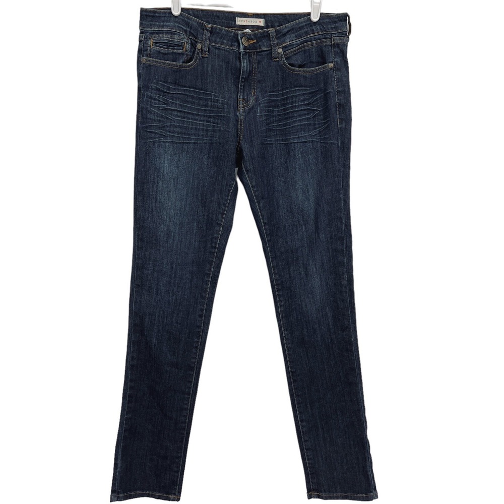 Denim Box Women's Slim Leg Mid Rise Blue Stretch Denim Jeans Size 15 (32x31)